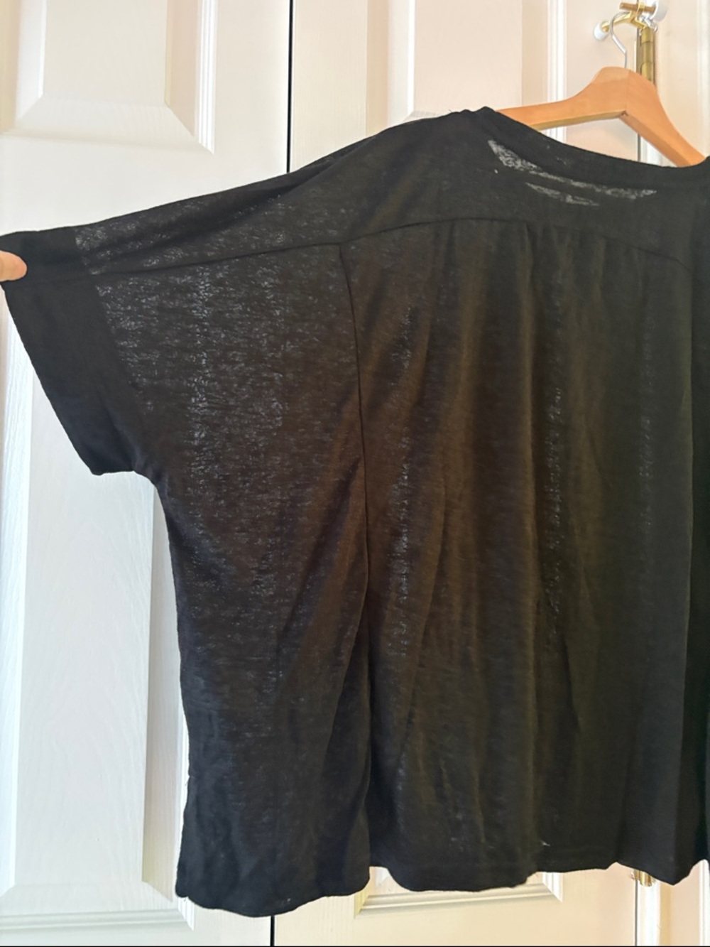 Black Dolman Crewneck T Shirts Casual Solid Loose Oversized Tee Top New M-XL - Picture 8 of 8